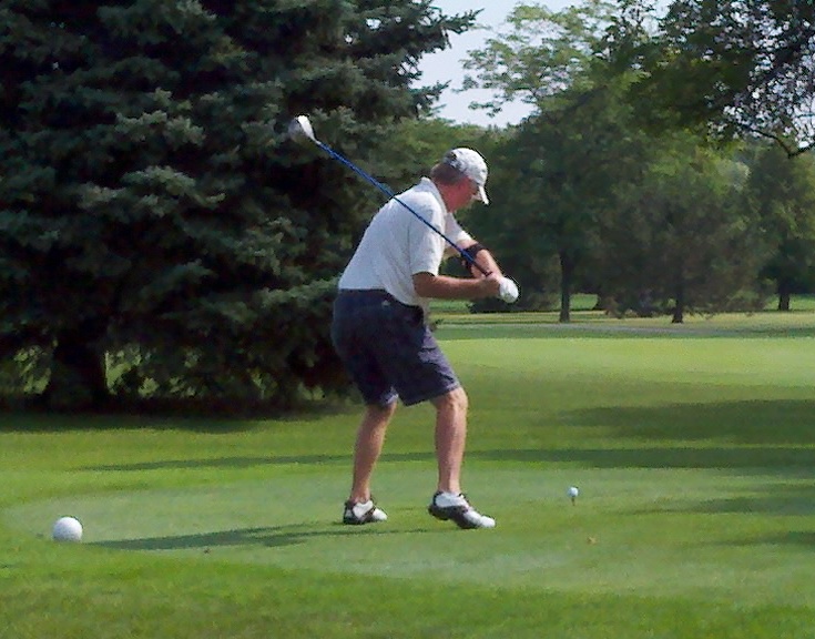 &nbsp; Ben Blissett puts a nice move on his drive off of #10 during his first round of play.&nbsp; Ben is a past champion of this event.
